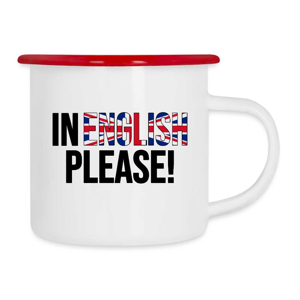 In english please! - Emaille-Tasse - Weiß/Rot