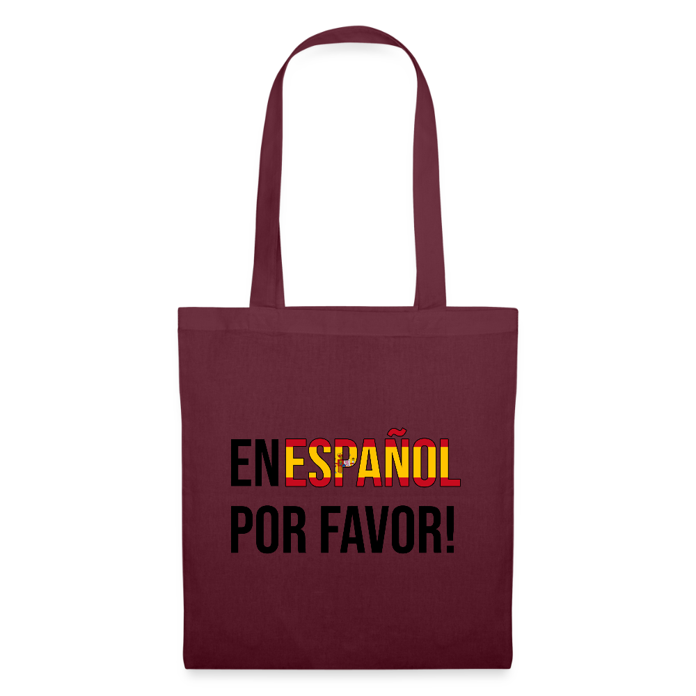 En Español por vavor - Stoffbeutel - Burgunderrot