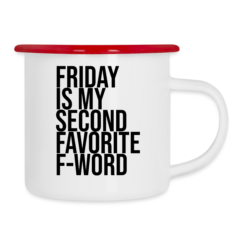 F-Word - Emaille-Tasse - Weiß/Rot