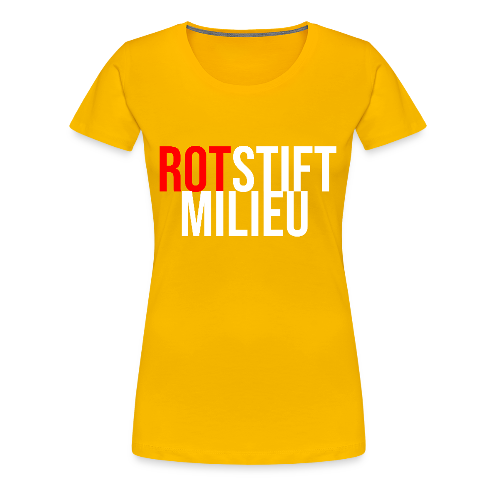 Rotstiftmilieu - Frauen Premium T-Shirt - Sonnengelb