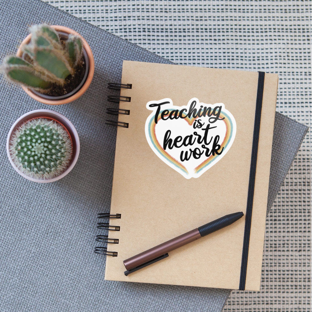 Teaching is heart work - Weiß glänzend