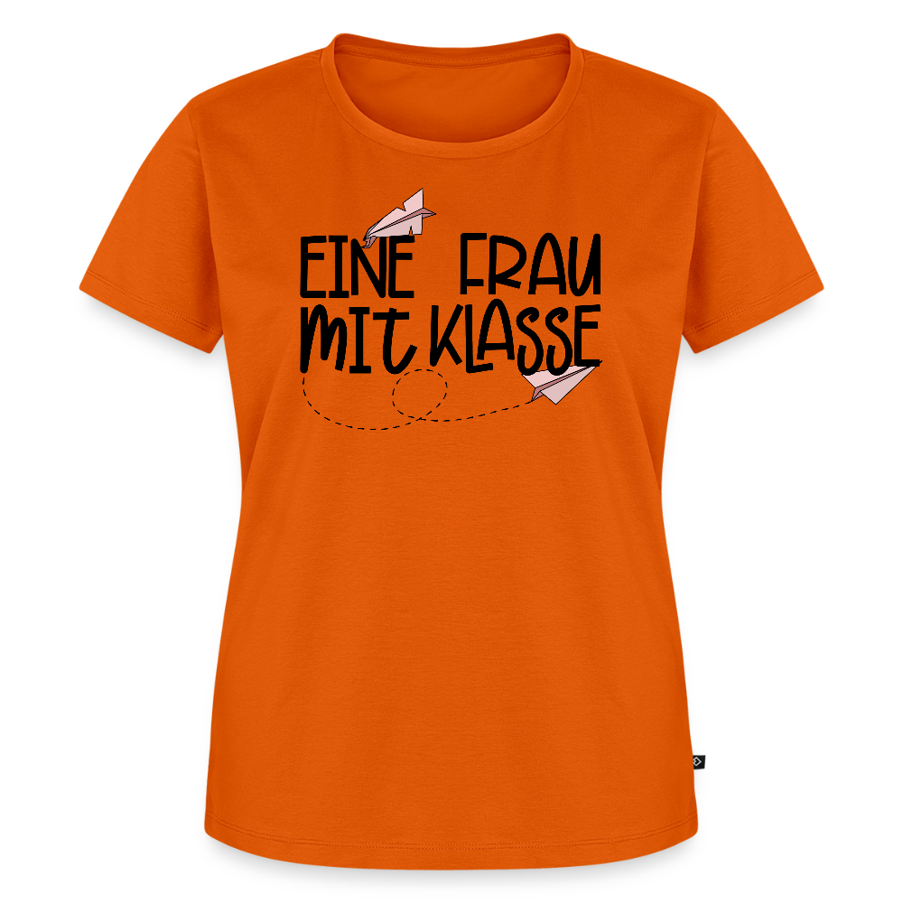 Eine Frau mit Klasse - Frauen Premium T-Shirt - Orange 