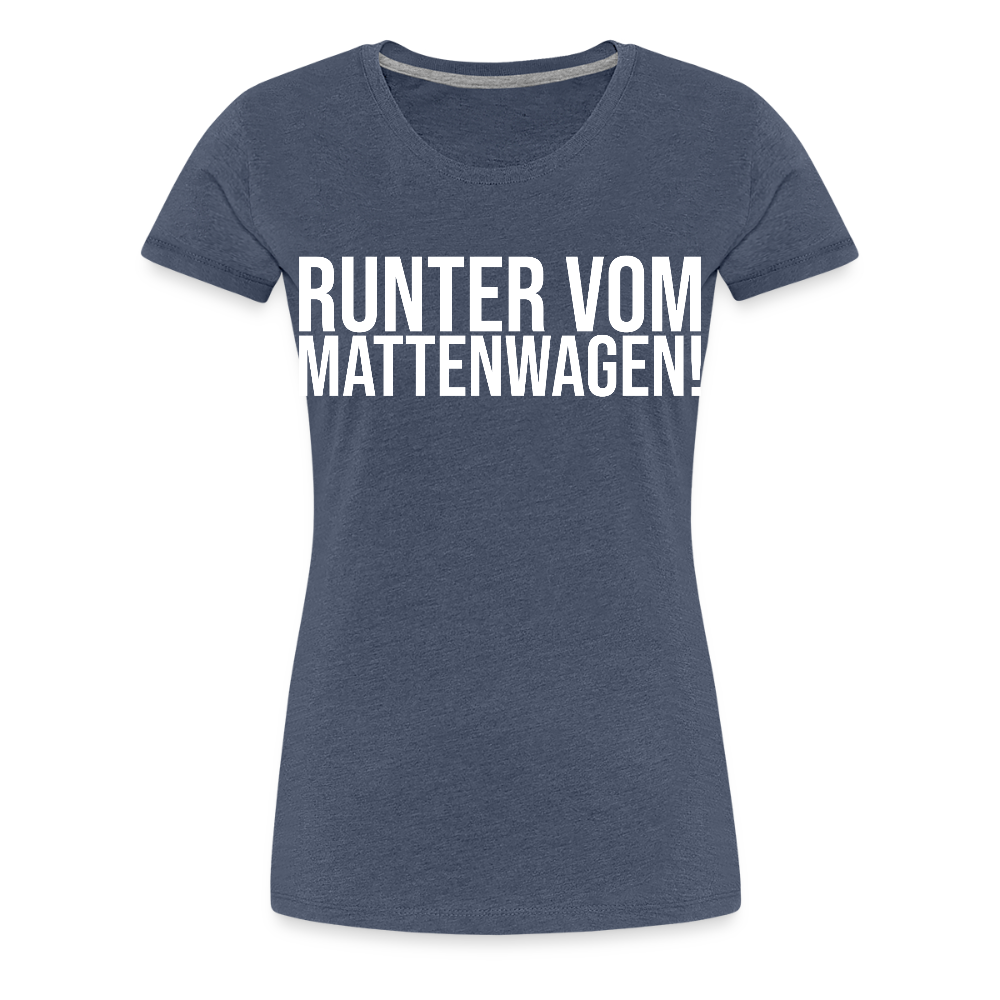 Mattenwagen - Frauen Premium T-Shirt - Blau meliert