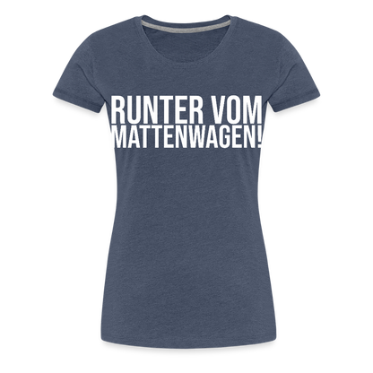 Mattenwagen - Frauen Premium T-Shirt - Blau meliert