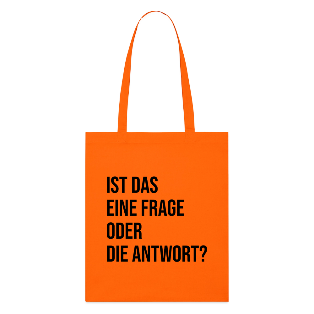Frage?! - Bio-Stoffbeutel - Tieforange