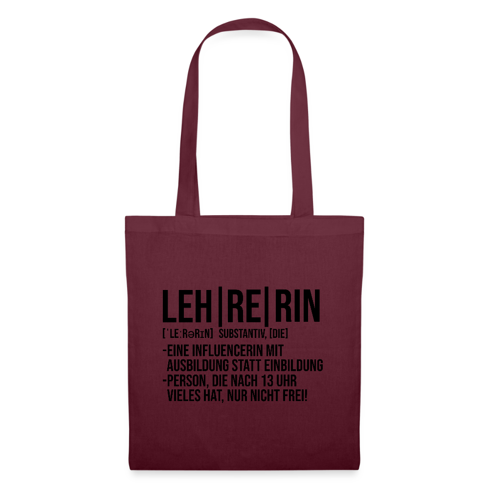 Leh-re-rin Stoffbeutel - Burgunderrot