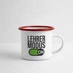 Lehrer Modus - Emaille-Tasse - Weiß/Rot