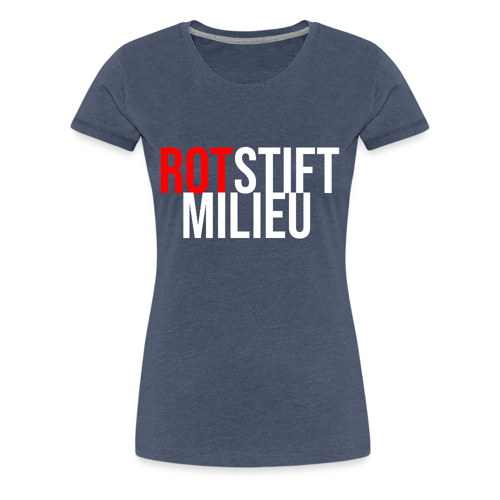 Rotstiftmilieu - Frauen Premium T-Shirt - Blau meliert