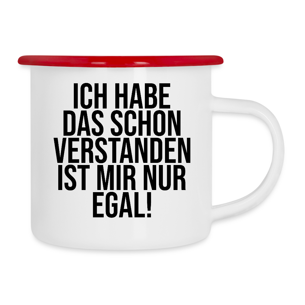 Verstanden - Emaille-Tasse - Weiß/Rot