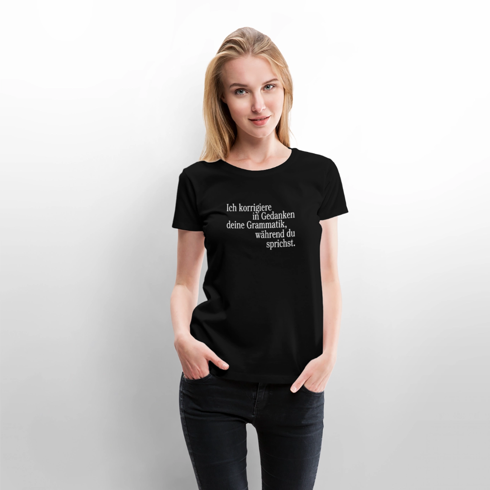 Grammatik - Frauen Premium T-Shirt - Schwarz