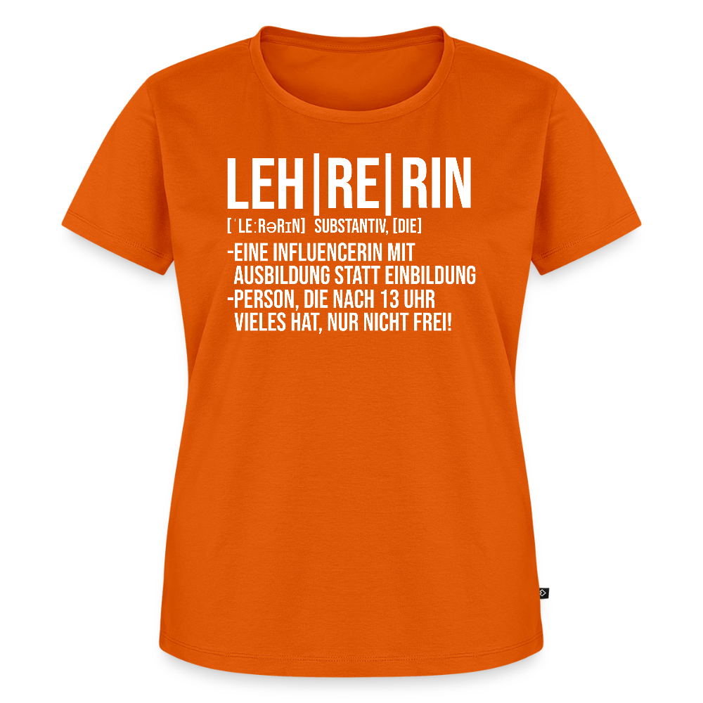 Leh-re-rin - Frauen Premium T-Shirt - Orange 