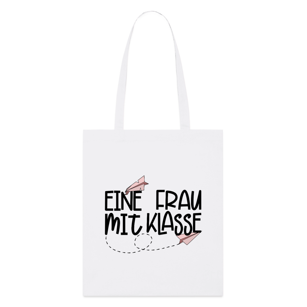 Frau mit Klasse - Bio-Stoffbeutel - Weiß