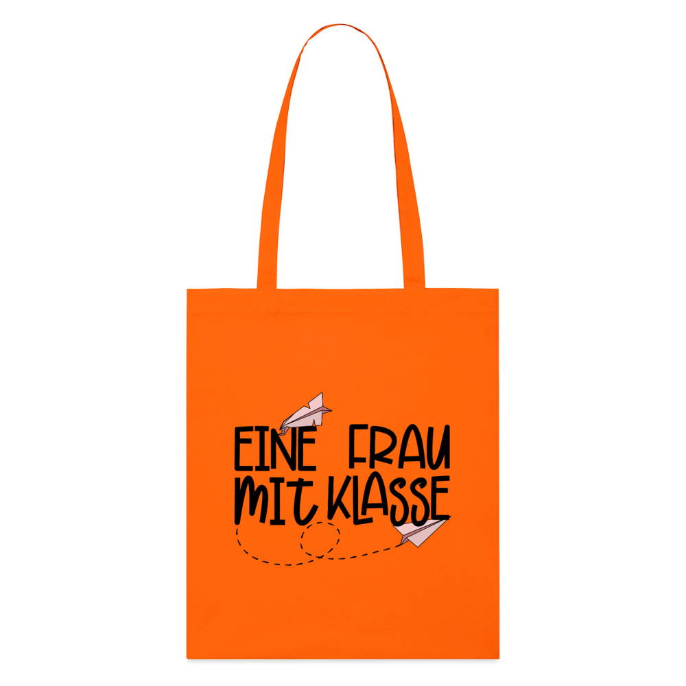 Frau mit Klasse - Bio-Stoffbeutel - Tieforange