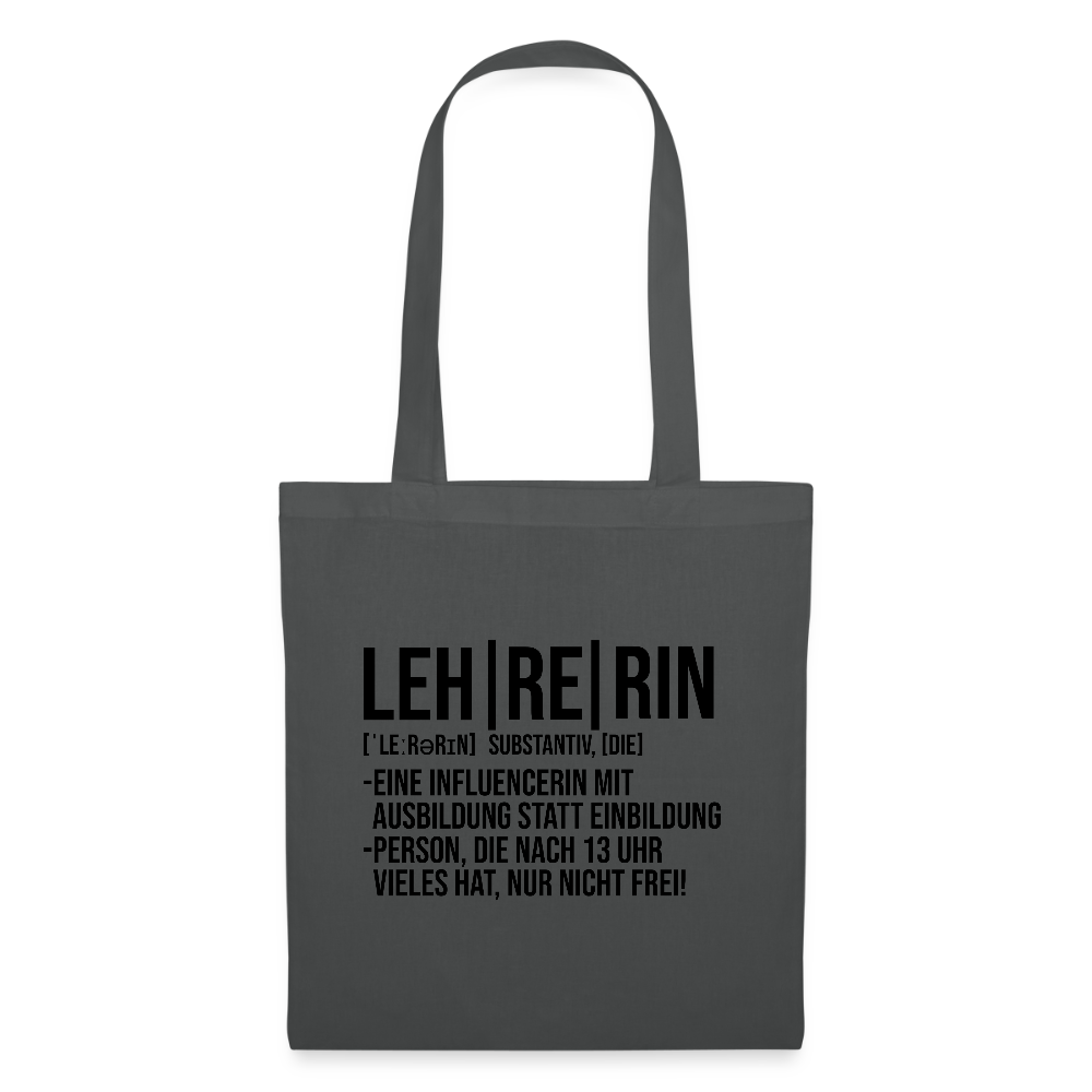 Leh-re-rin Stoffbeutel - Graphite