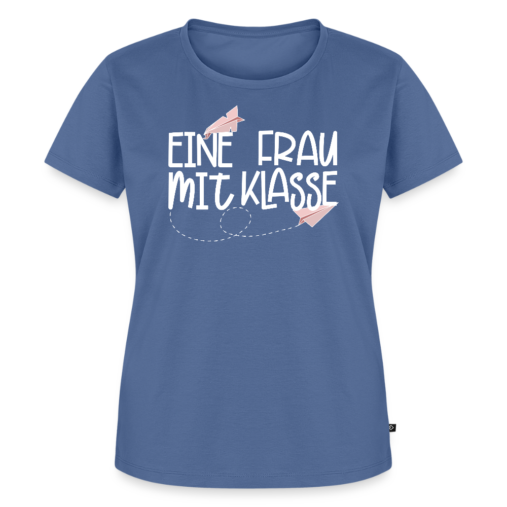 Eine Frau mit Klasse - Frauen Premium T-Shirt - Taubenblau