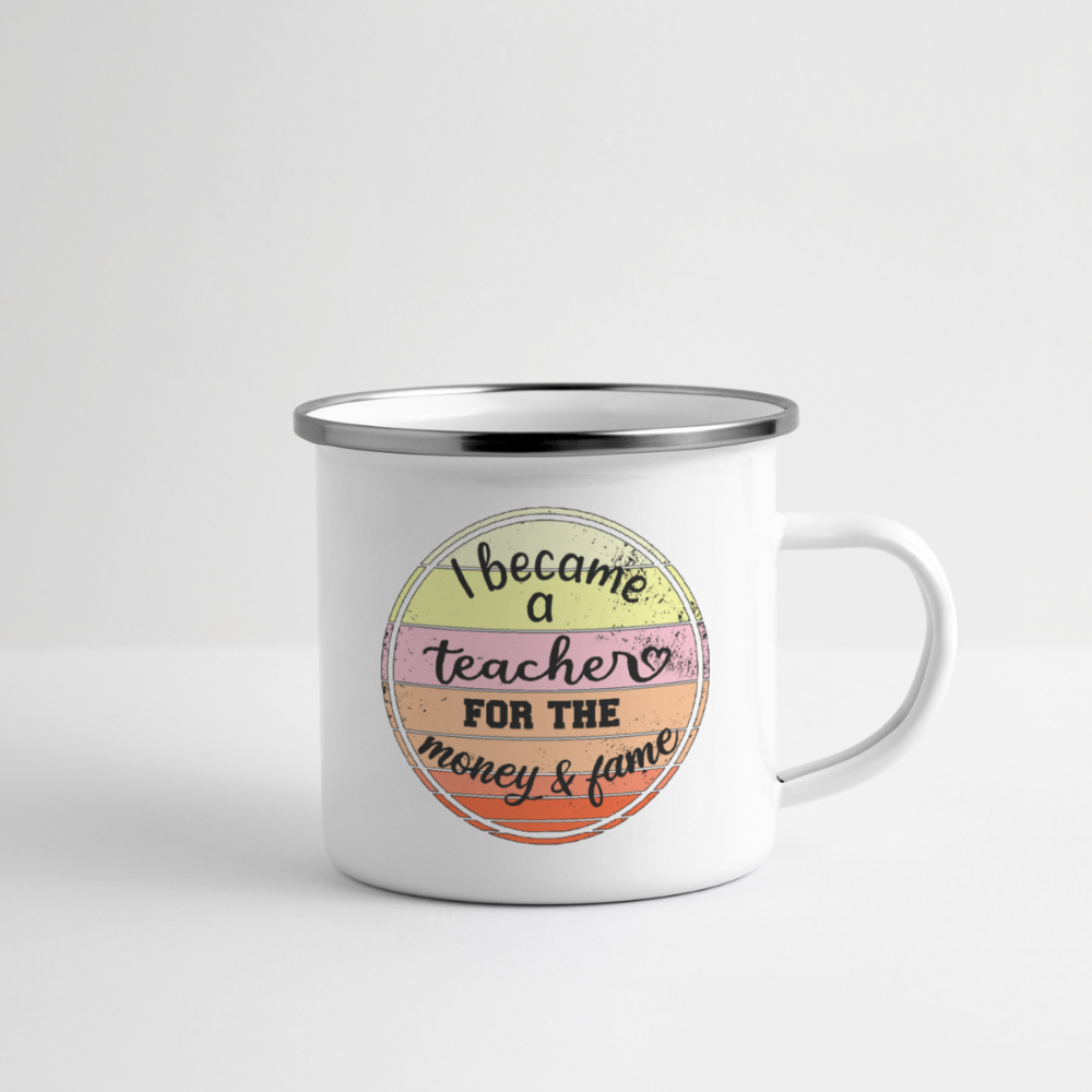 Money & Fame - Emaille-Tasse - Weiß