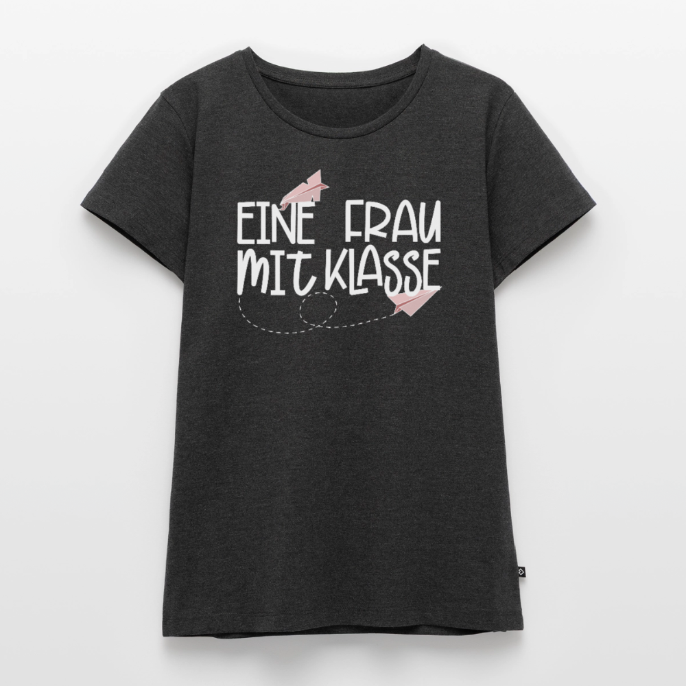 Eine Frau mit Klasse - Frauen Premium T-Shirt - Anthrazit meliert