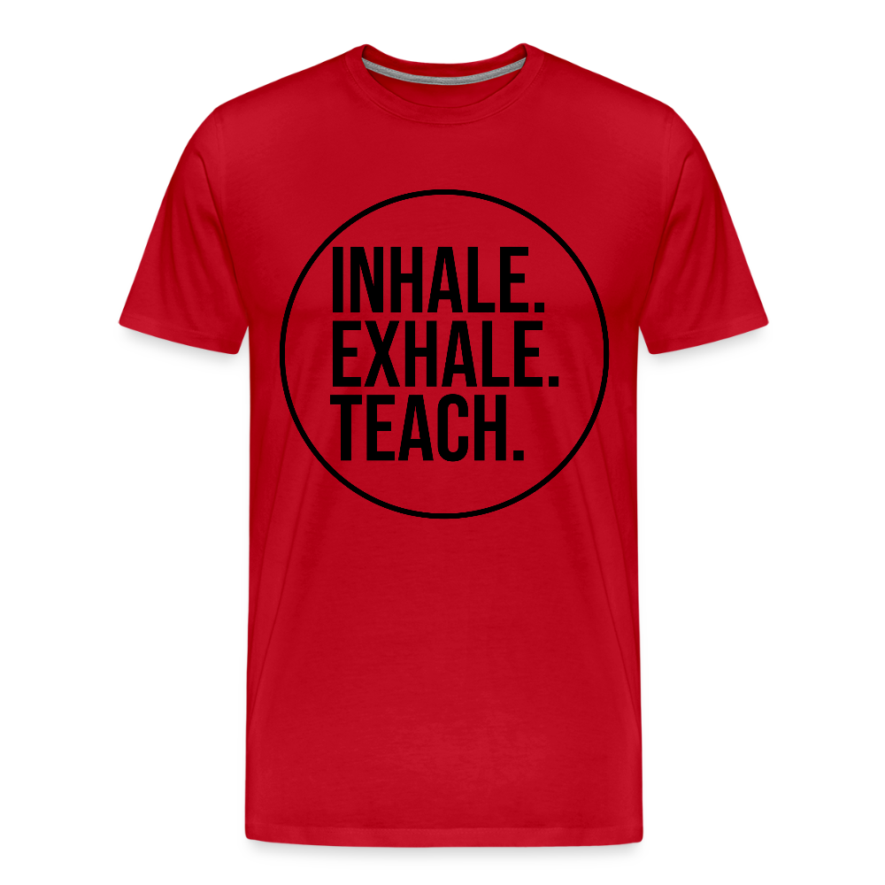Inhalte. Exhale. Teich. - Männer Premium T-Shirt - Rot