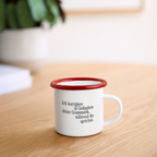 Grammatik - Emaille-Tasse - Weiß/Rot