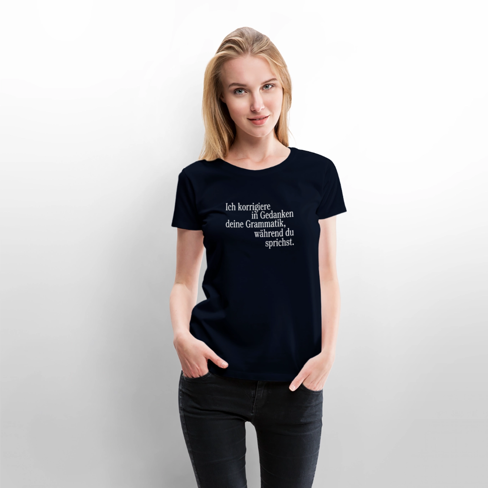 Grammatik - Frauen Premium T-Shirt - Navy