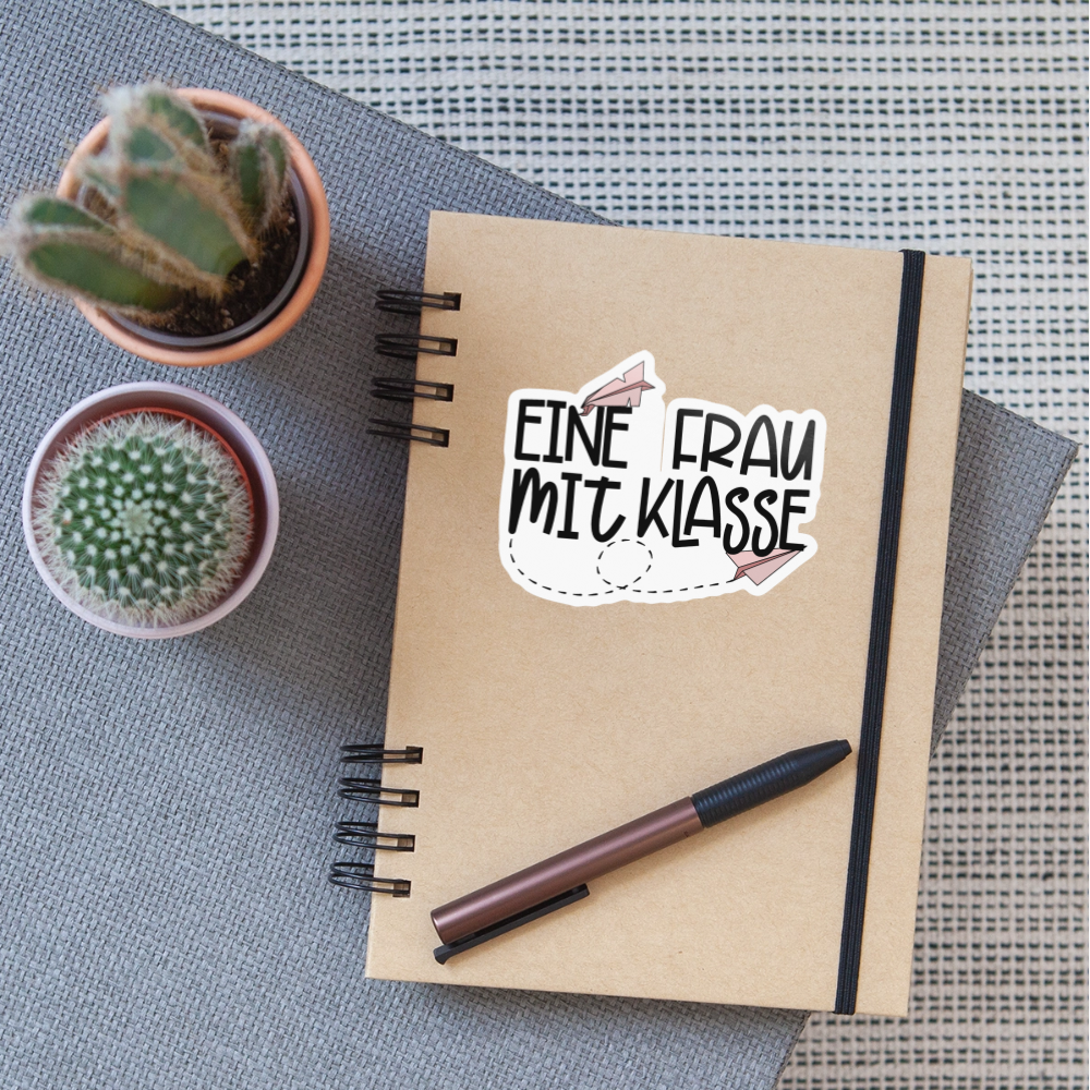 Frau mit Klasse - Sticker - Weiß glänzend