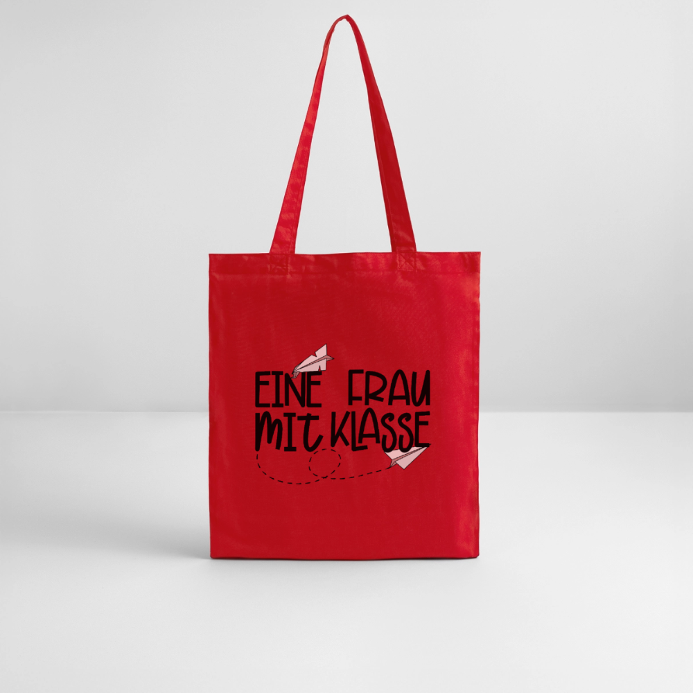 Frau mit Klasse - Bio-Stoffbeutel - Rot