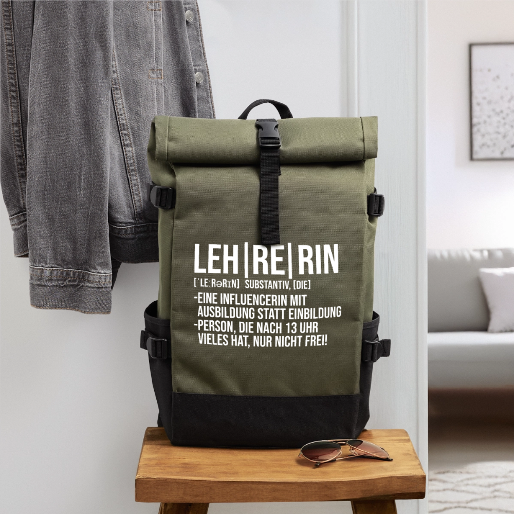 Leh-Re-Rin - Rolltop Rucksack - Olive/Schwarz