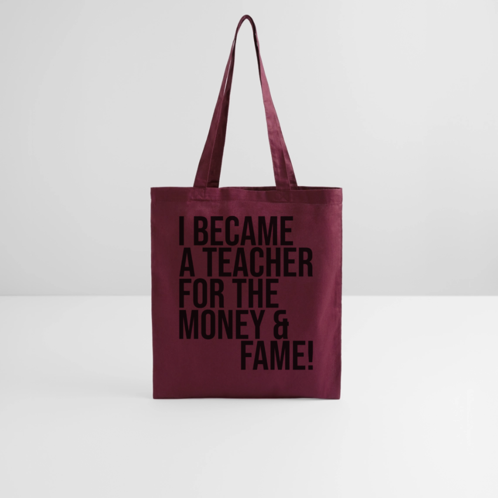Money & Fame - Stoffbeutel - Burgunderrot