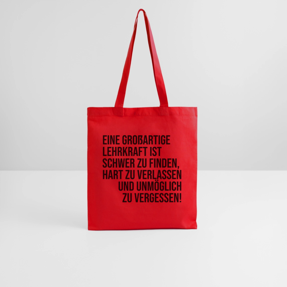 Großartige Lehrkraft - Stoffbeutel - Rot