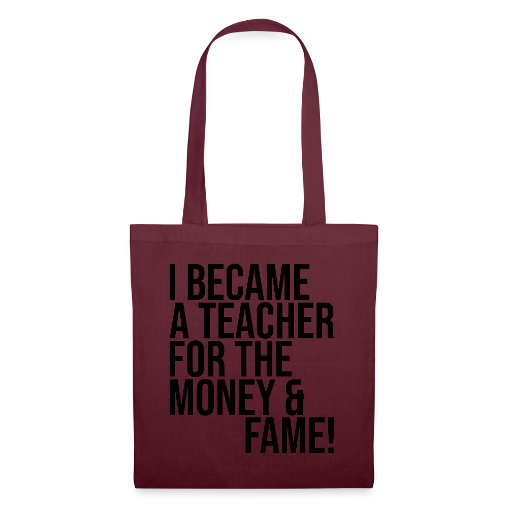 Money & Fame - Stoffbeutel - Burgunderrot
