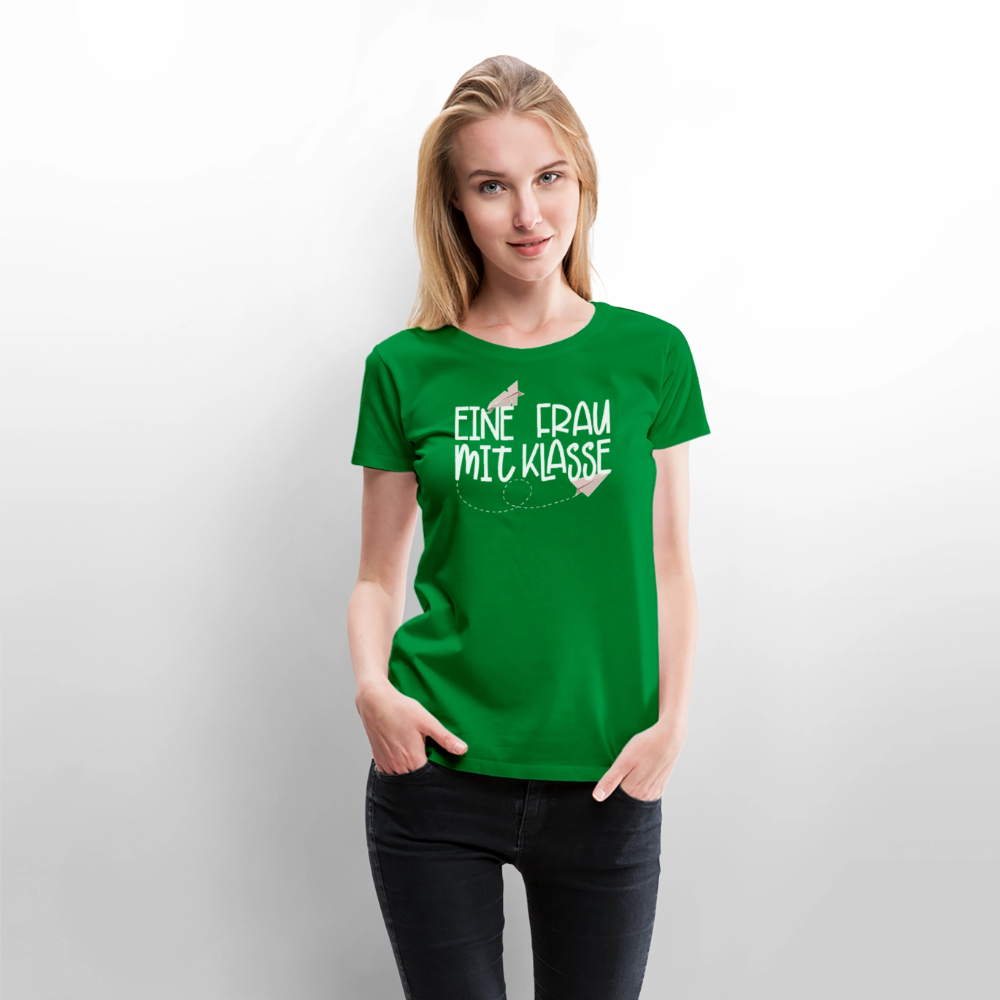 Eine Frau mit Klasse - Frauen Premium T-Shirt - Grün