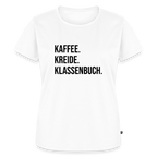 Kaffee, Kreide. Klassenbuch. - Frauen Premium T-Shirt - Weiß