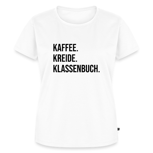 Kaffee, Kreide. Klassenbuch. - Frauen Premium T-Shirt - Weiß