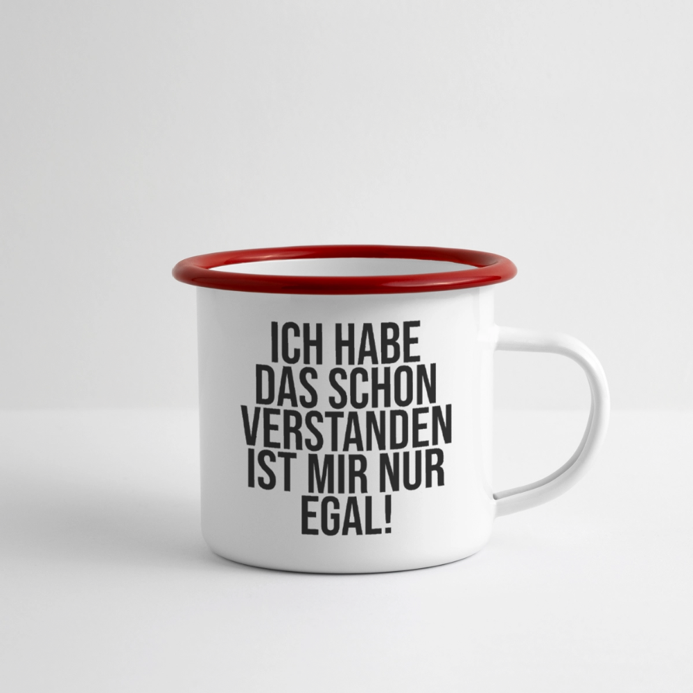 Verstanden - Emaille-Tasse - Weiß/Rot