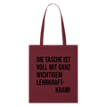 Lehrkraftkram - Bio-Stoffbeutel - Burgunderrot
