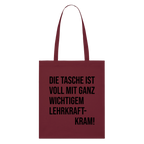 Lehrkraftkram - Bio-Stoffbeutel - Burgunderrot