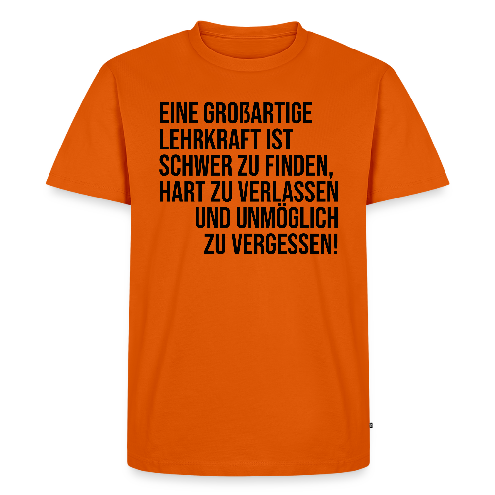 Großartige Lehrkraft - Männer Premium T-Shirt - Orange 