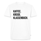 Kaffee. Kreide. Klassenbuch - Männer Premium T-Shirt - Weiß