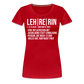 Leh-re-rin - Frauen Premium T-Shirt - Rot