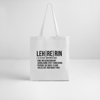 Lehrerin - Bio-Stoffbeutel - Weiß