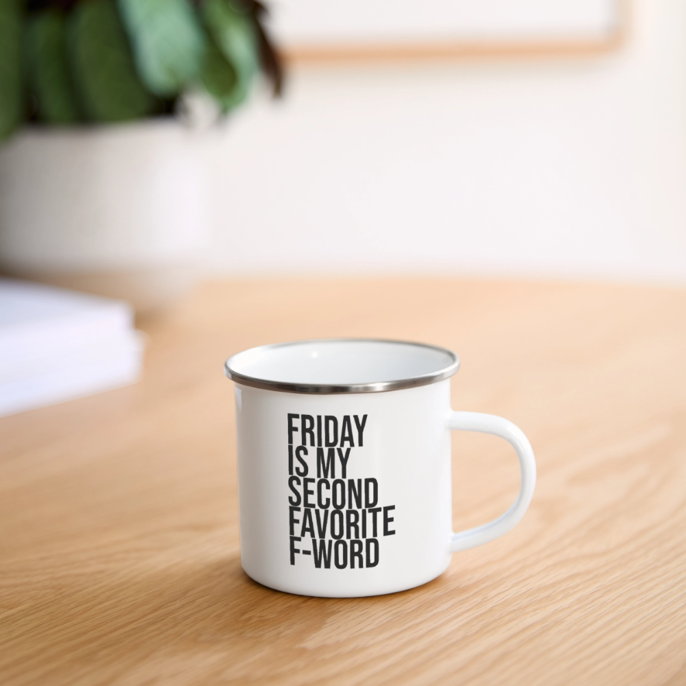 F-Word - Emaille-Tasse - Weiß
