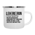 Leh-Re-Rin - Emaille-Tasse - Weiß