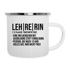 Leh-Re-Rin - Emaille-Tasse - Weiß