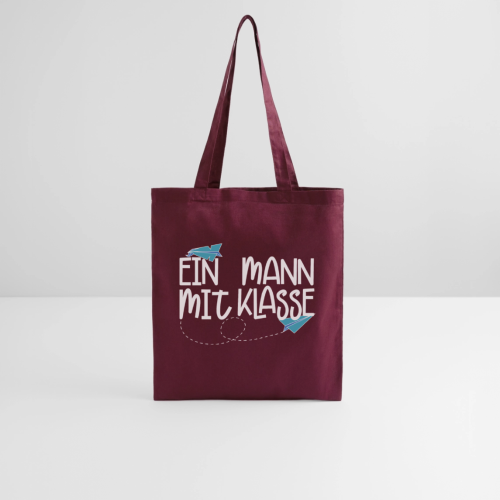Ein Mann mit Klasse - Stoffbeutel - Burgunderrot