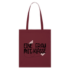 Frau mit Klasse - Bio-Stoffbeutel - Burgunderrot