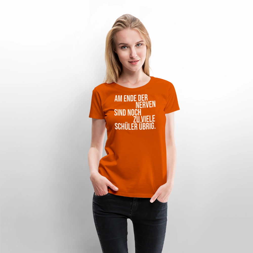 Zu viele Schüler - Frauen Premium T-Shirt - Orange 