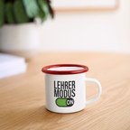 Lehrer Modus - Emaille-Tasse - Weiß/Rot