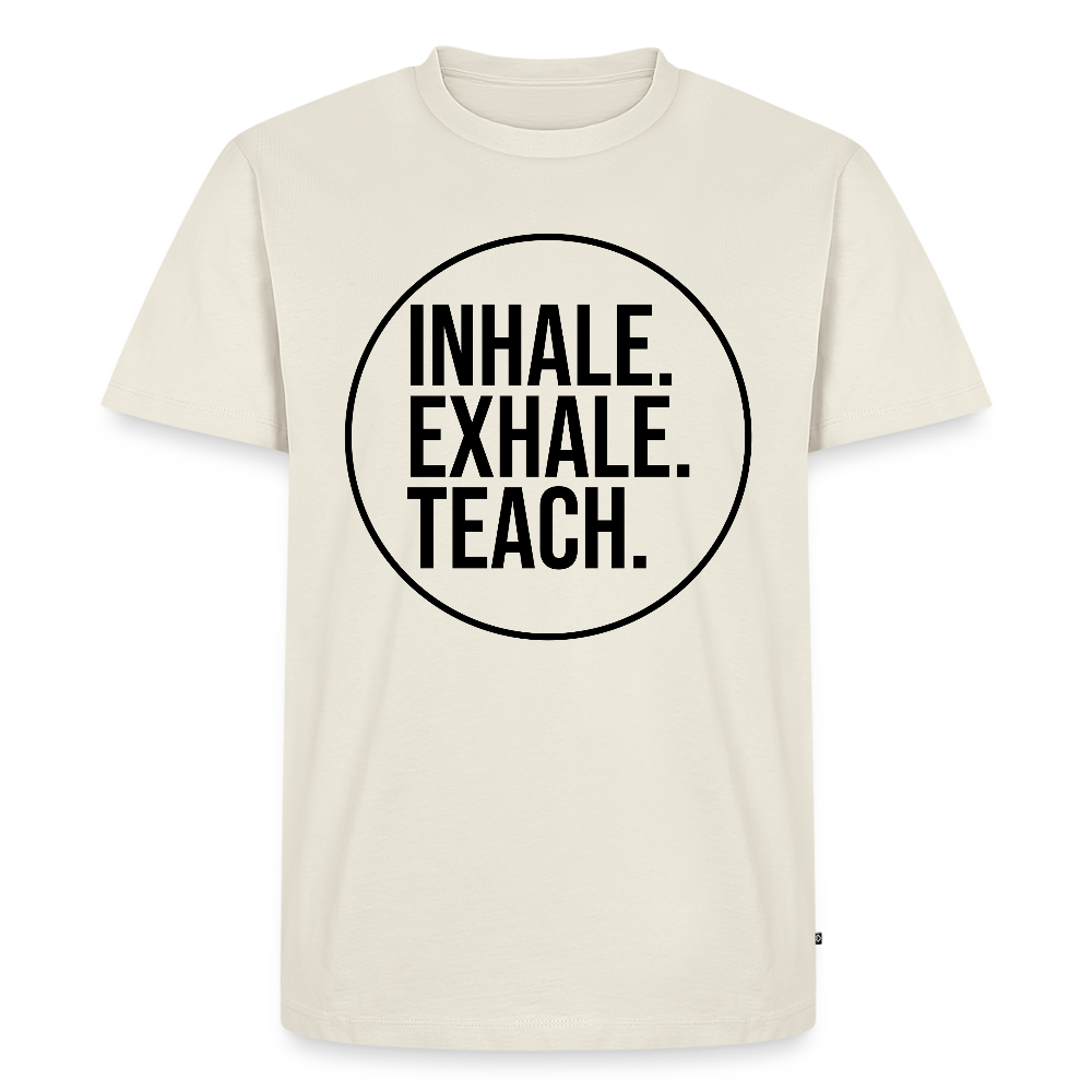 Inhalte. Exhale. Teich. - Männer Premium T-Shirt - Naturweiß