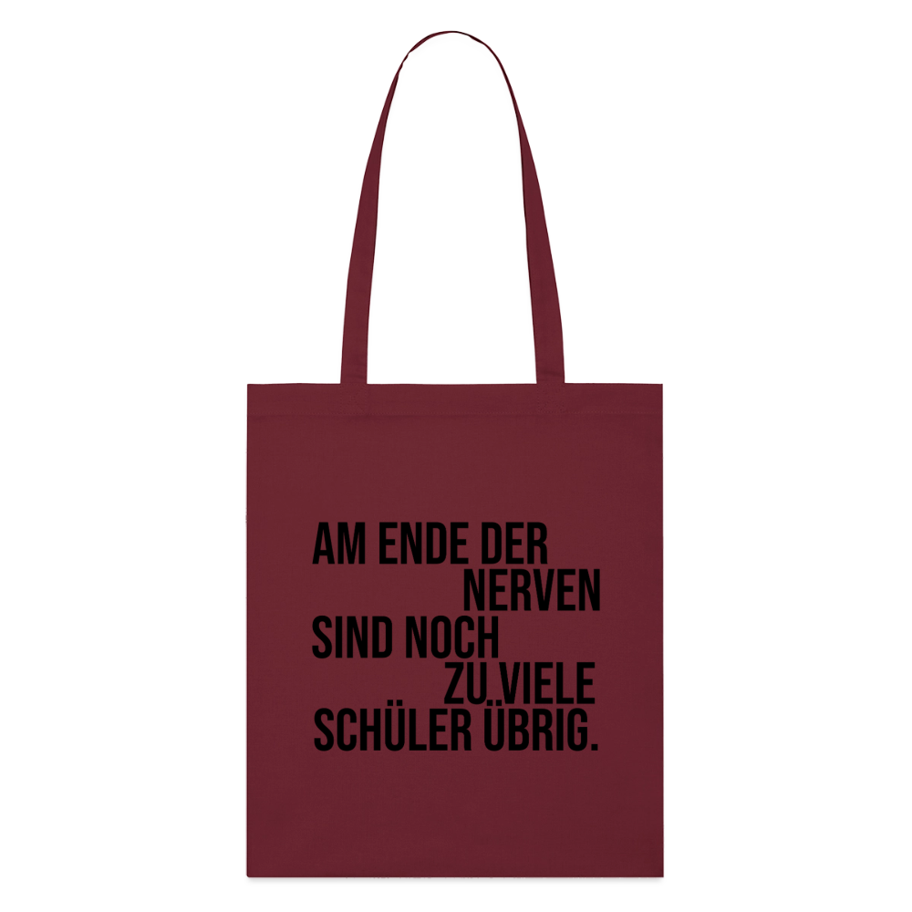 Zu viele Schüler - Bio-Stoffbeutel - Burgunderrot