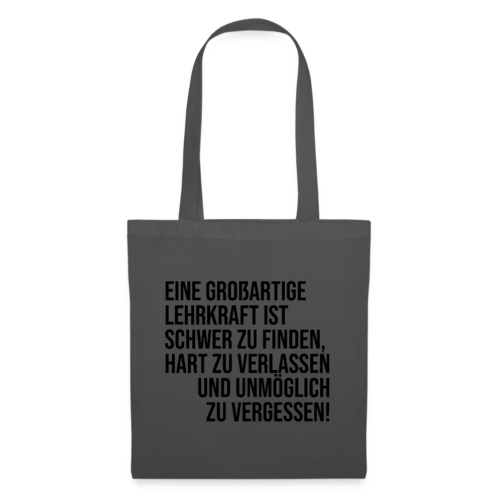 Großartige Lehrkraft - Stoffbeutel - Graphite
